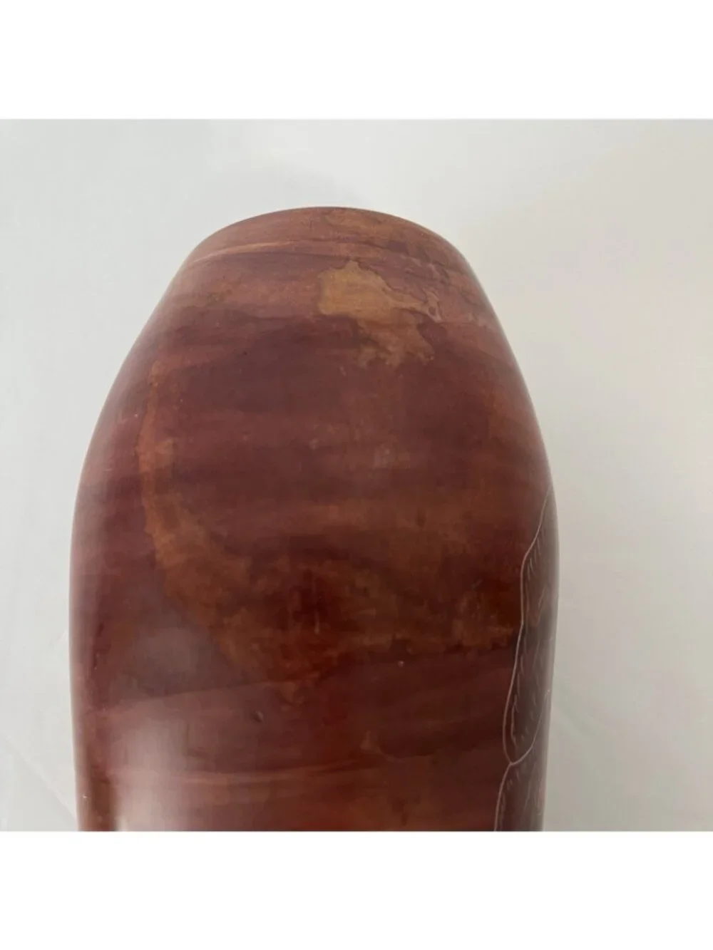 Hand Carved Soapstone Etched Giraffe Tree African Art Vase Made In Kenya